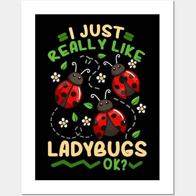 Ladybug Insect Entomology Ladybug Lover Wall Art by CreativeGiftShop